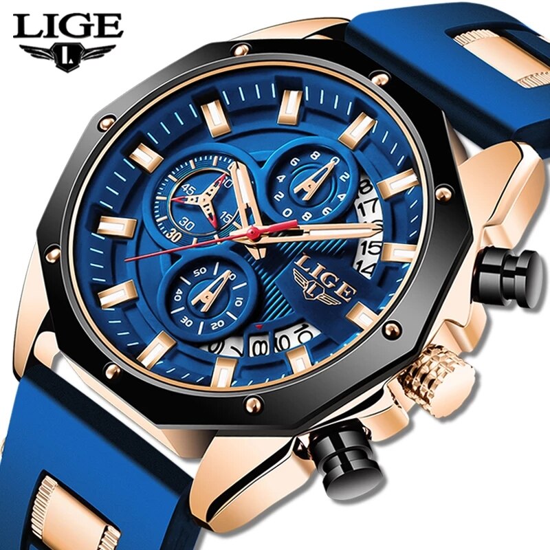 LIGE Fashion Men Watches Top B - Luxury Watch Magazine review and price