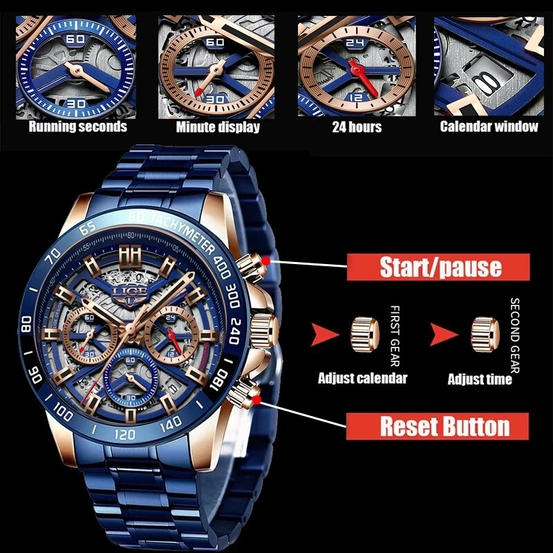 LIGE 2024 New Men Watch Top Br - Luxury Watch Magazine review and price
